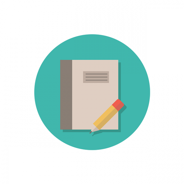 notebook and pencil